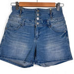 Vintage Y2K Only Jeans High Rise Button Fly Extra Short Jean Shorts Womens 27 Blue Photo 0