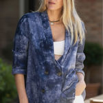 Anthropologie NWT Amadi Shine Linen Blazer Tie Dye Photo 0