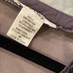 Esley  Plum Purple Velour Inlay Black Embroidered V Neck Flowy Peasant Top Size M Photo 8