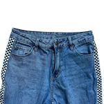 Womens Empyre Eileen Checkered Striped Light Wash Mom Jeans Photo 3