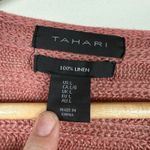 Tahari  100% Linen Open Knit Sweater Women Large Dolman Sleeve Photo 2