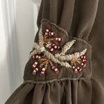 Carolina belle Beaded Blouse Brown Size S Photo 6