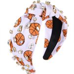 🏀 NWT Basketball Bling Headband with Rhinestones White Photo 0