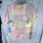 Alfred Dunner  Floral‎ Patchwork Blouse Sz 12 Pastel Pink Yellow Vintage Cottage Photo 8