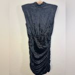 Ronny Kobo Adele Mini Dress Black Crushed Velvet Sleeveless Size S Photo 2