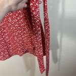 Trixxi  NWT Red White Floral Ditsy Mini Tie Waist Dress Women Size Large Photo 8