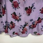Self Esteem  Lavender Floral Semi Sheer Blouse with Bell Sleeves Photo 4