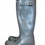 Hunter Original Tall Gloss Rain Boots Women’s Size 8M Gray Waterproof W23616 Photo 2
