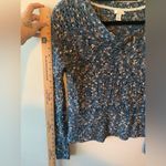 Hinge  angora wool blend blue crochet sweater size XS Photo 4