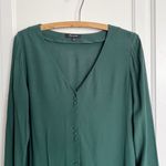 Madewell  • Novel Button Front Long Sleeve Dress mini shift Smoky Spruce green Photo 2