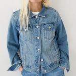 J.Crew Jacket Womens Medium Blue Brilliant Day Wash Classic Denim Trucker Photo 0