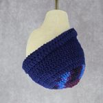 Blue Purple Crochet Knit Bucket Cap Hat Fun Vintage Y2K Funky Beanie Photo 0