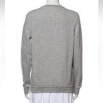 Adidas Crew Neck 3 Stripe Logo Poplin Sweater Gray/White Size M NEW Photo 2