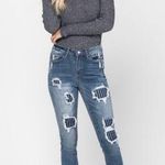 Judy Blue NWT,  High Waist Pinstripe Patch Skinny Jeans Photo 0