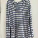 prAna  long sleeve blue striped hoodie shirt size XL Photo 0