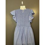Cupshe  Dress Womens Small Blue Striped Flutter Sleeve Smocked Maxi Sundress Photo 7