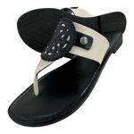 Brighton  Alexa Leather Black/White Slip On Sandals Women Size 8.5 Photo 8