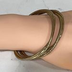 Lovely Gold Plated Rhinestone Bangle Bracelets Excellent Condition Photo 5