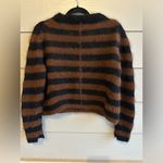 Black and Brown Crew Neck Sweater with Cozy Stripes Photo 2