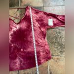 L&B Pink Tie Dye Top with Criss Cross Detail in Front Size 2X Photo 4
