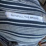 Faithfull the Brand Blue & White Oversized Collared Shirt Dress Size Medium Photo 4