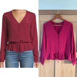 Rails  Beaux Button-front Peplum Top In Rouge Offset Dot Women’s size Small Photo 1