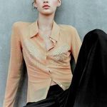 ZARA RHINESTONE TULLE SHIRT Photo 0