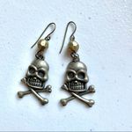 Skull and crossbone earrings with bead on top Photo 6