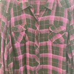 Torrid Women Shirt XXL Purple Plaid Black Holiday Winter Soft Cozy Button Down Photo 3