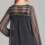 Free People Top S Feather in Wind Embellished Sheer Printed Embroidery Sequin Photo 6