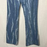 SONG Bootcut Split Hem Acid Wash Painted Look Jeans Size 3‎ or 26 Y2K Streetwear Blue Photo 4