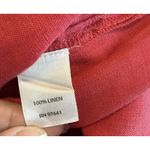 J. Jill Linen Blouse Sz LG Red Long Sleeve Lightweight Preppy Classic Staple EUC Photo 6