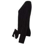 White + Warren black merino wool cashmere blend bow sweater sz Small Photo 2