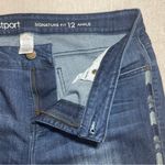 Westport | Dark Wash Embroidery Accented Signature Fit Ankle Jeans | Size 12 Photo 4