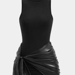 Black leather tie dress Brown Photo 0
