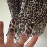 Old Navy Leopard Print Lightweight Gauze Scarf Raw Hem Photo 3