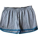 Under Armour gray and blue stretchy activewear shorts women's size medium Photo 0