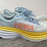 Hoka  One One Bondi 8 Womens Size 8 Shoes Blue Yellow White Running Sneakers Photo 0