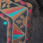 Bob Mackie Vintage Wearable Art Leather Vest Southwest Boho Embroidered Black 3X Photo 4