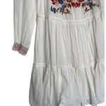 Free People Dress Womens XS Sunbeams Mini Embroidered Smocked Neck Sleeves White Photo 5