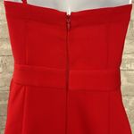 Likely Red Vivianna Asymmetrical Ruffle Single Strap Romper Photo 7