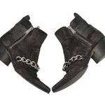 Balmain Women’s Ella 50 black chain ankle boots size 37 Black Suede Photo 6