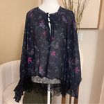 Tanya Taylor Navy Vynes Nissa Floral Lace Off The Shoulder Too Size 18 Photo 2