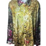 Chico's NWOT Chico’s Velour Button Down Oriental Floral Whimsical Feminine Ethereal XL Photo 0