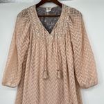 Anthropologie  One September Anwen Peasant Dress Blush Pink 3/4 Sleeve size small Photo 12