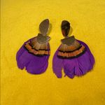 Federika Padula Double Feather Earrings Purple Photo 1