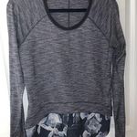 Lululemon Layered Long Sleeve LS light Luon dress shirt gray blue floral 8 Photo 0