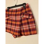 Maeve Anthropologie  Plaid Skort Orange Purple Pink EUC US 8 Fall Basic Photo 5