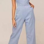 ASTR The Label Edie Jumpsuit Light Blue Denim Photo 0