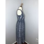 BHLDN  Sleeveless Polyester Blue Floral Embroidered Bridesmaid BMaxi Dress Size 4 Photo 3